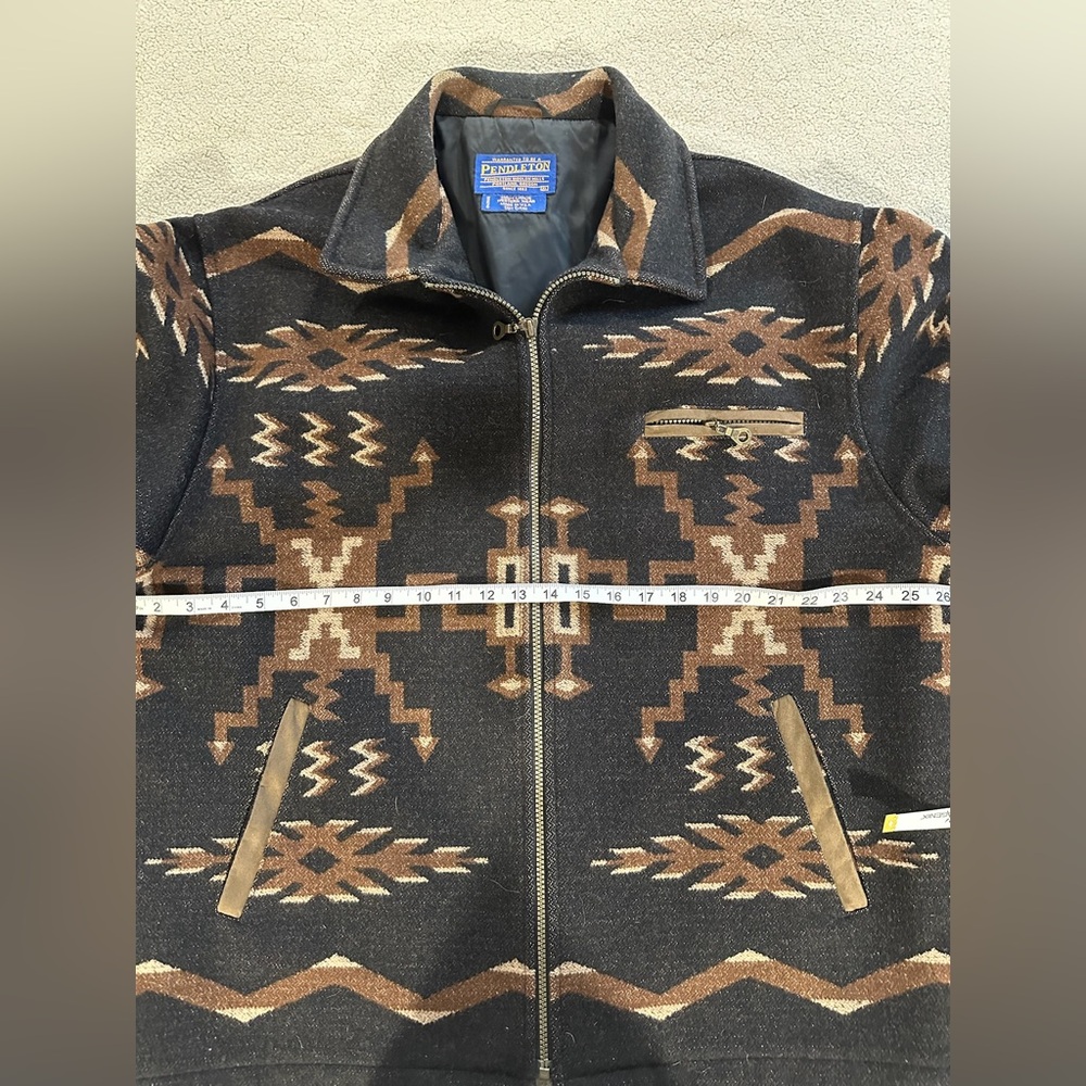 Pendleton  Vintage- Men's Black and Brown Geometric Jacket - Picture 11 of 15